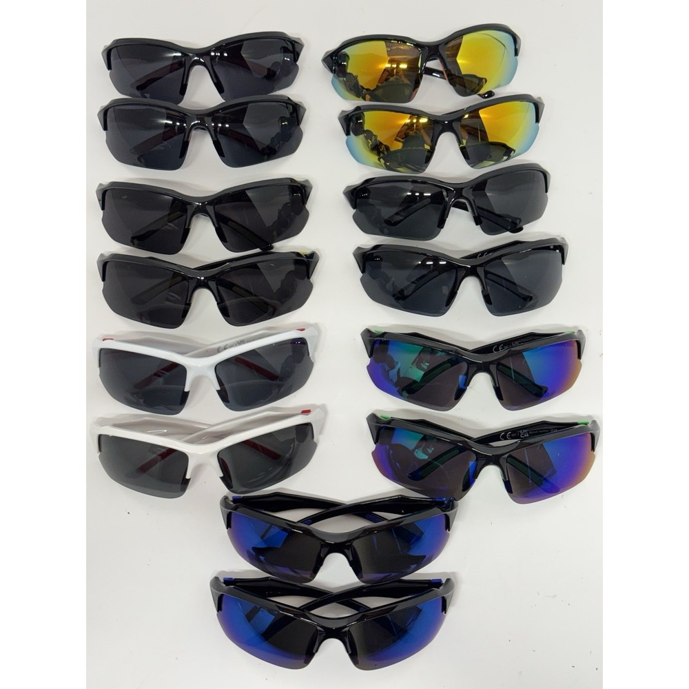 Sunglasses Unisex 14 Pair Sport Lot 7 Colors 2 Each